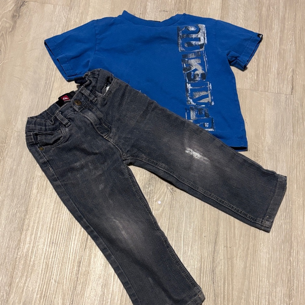 Quiksilver Blue and Black Kids Matching Set
